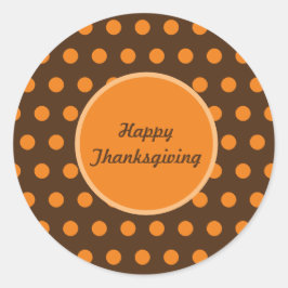 Adesivo Redondo Boas Bolinhas de Ação de Graças