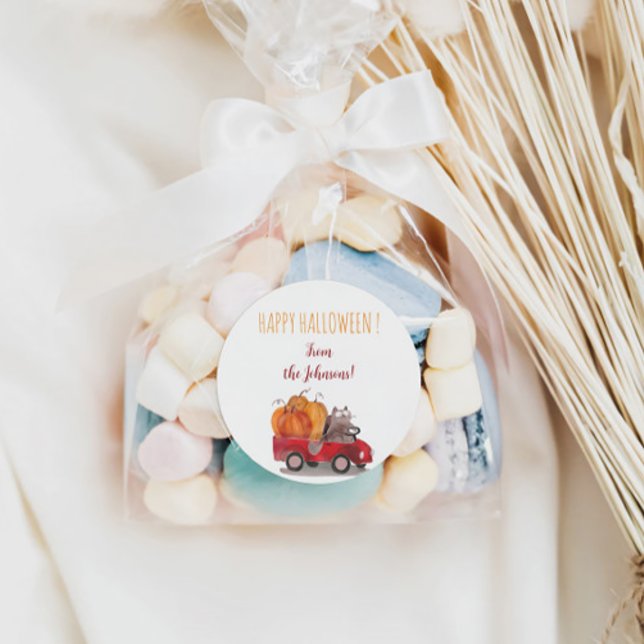 Adesivo Redondo Boas Bolsas de Halloween para doces e bebidas (Criador carregado)