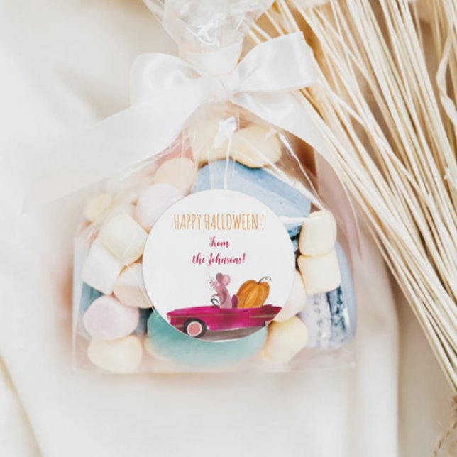 Adesivo Redondo Boas Bolsas de Halloween para doces e cozinheiros (Criador carregado)