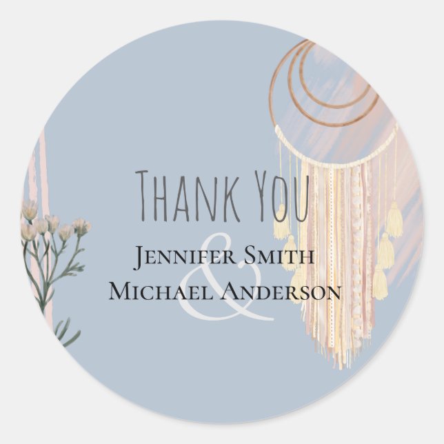 Adesivo Redondo Boas Casas Dusty Blue Peach Drecher (Frente)