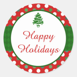 Adesivo Redondo Boas Férias Bolinhas Palitos de Natal