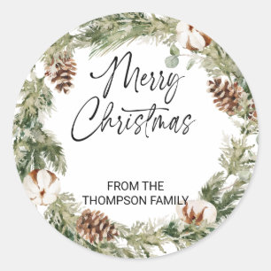 Adesivo Redondo Boas Férias Presentes Envelopes de Natal Presente 