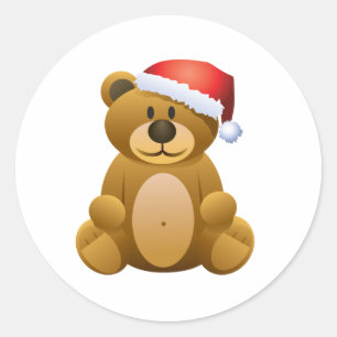 Adesivo Redondo Boas festas urso de ursinho