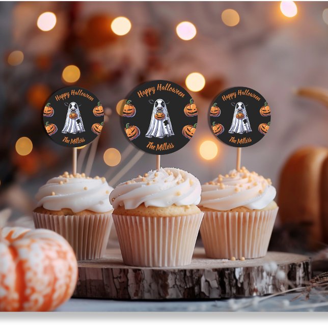 Adesivo Redondo Boas-folhas toucas touros felizes (Bull Sheet moo Bulls custom Happy Halloween Classic Round Sticker)