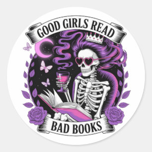Adesivo Redondo Boas Meninas Lem Livros Ruins
