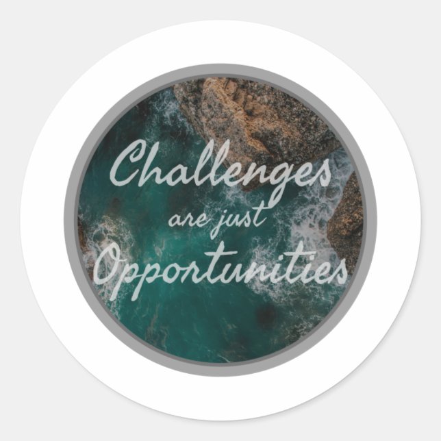 Adesivo Redondo boas perspectivas de citações positivas de energia (Frente)