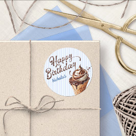 Adesivo Redondo Boas Sorvetes Scoop Aniversário