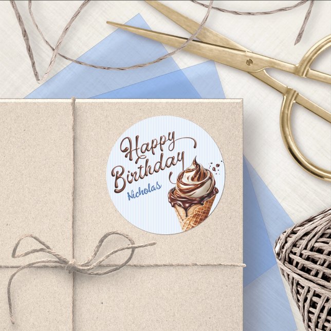 Adesivo Redondo Boas Sorvetes Scoop Aniversário (Criador carregado)