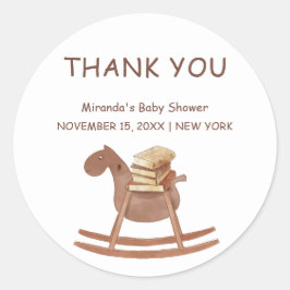 Adesivo Redondo Boas-vindas ao Chá de fraldas Simples do Livro de 