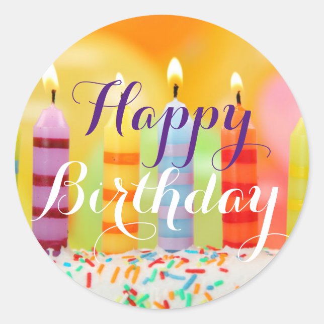 Adesivo Redondo Boas vindas de aniversário (Frente)