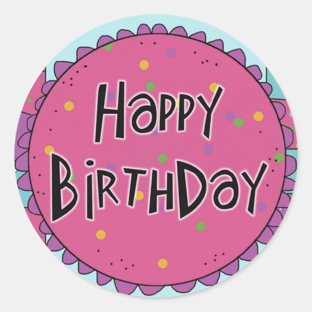 Adesivo Redondo Boas-vindas de aniversário (Frente)