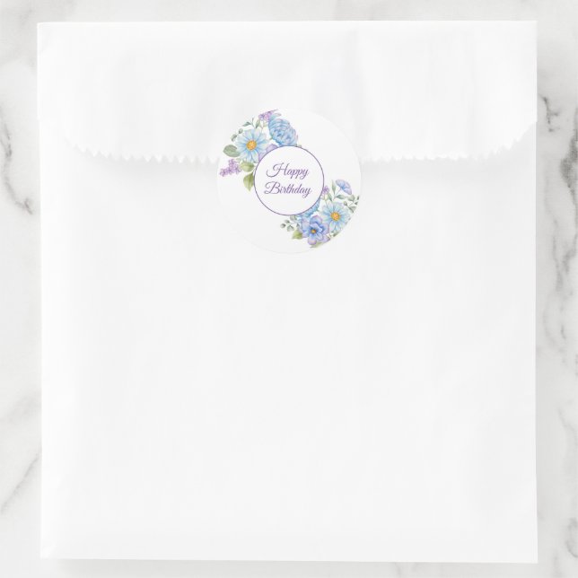 Adesivo Redondo Boas vindas de aniversário (Bolsa)