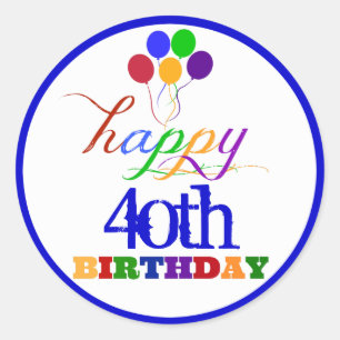 Adesivo Redondo Boas vindas de aniversário com idade personalizada