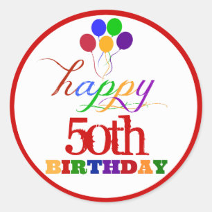 Adesivo Redondo Boas vindas de aniversário com idade personalizada