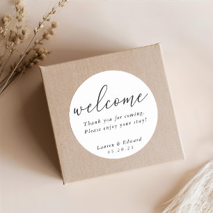 Adesivo Redondo Boas-vindas de Casamento Elegante Moderno