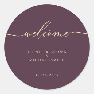 Adesivo Redondo Boas-vindas Fig Minimal à Meia-Noite