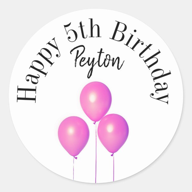 Adesivo Redondo Boas vinhetas de aniversário (Frente)