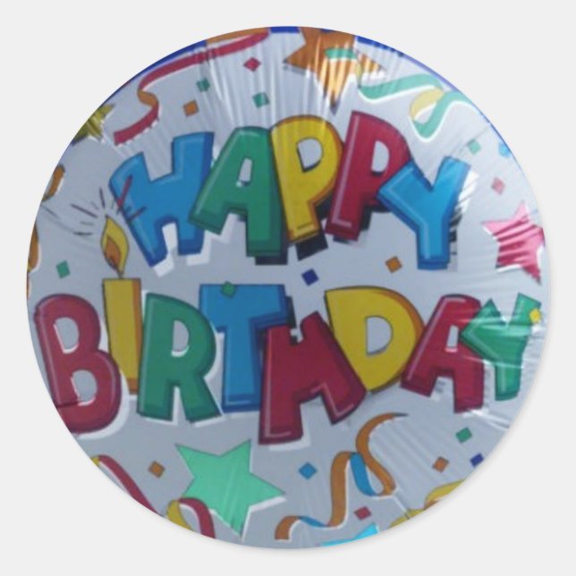 Adesivo Redondo Boas vinhetas de aniversário (Frente)