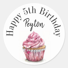 Adesivo Redondo Boas vinhetas de aniversário