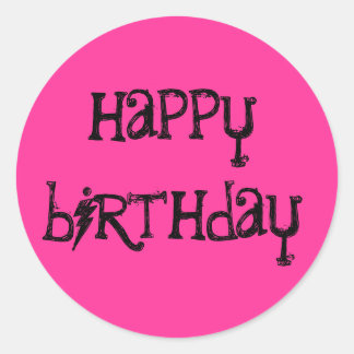 Adesivo Redondo Boas vinhetas de aniversário