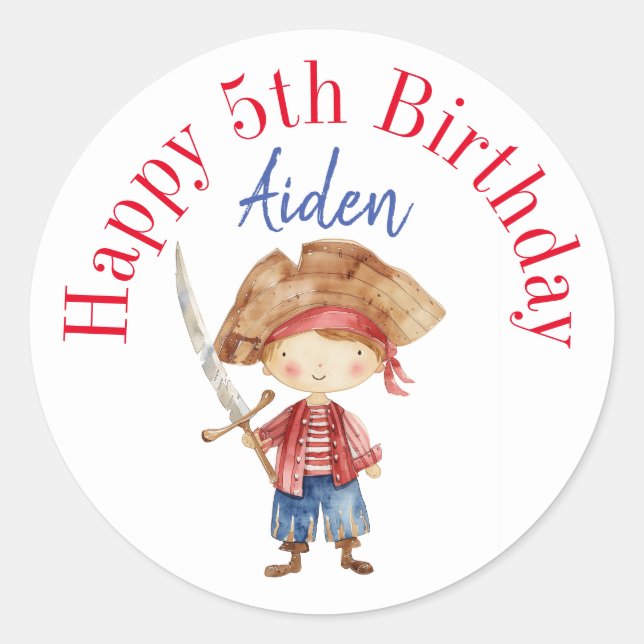 Adesivo Redondo Boas vinhetas de aniversário personalizadas (Frente)