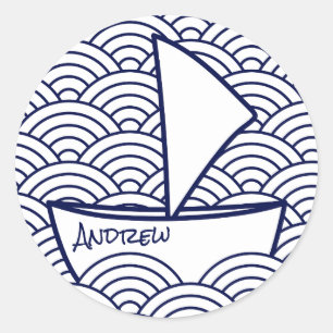 Adesivo Redondo Boat on Waves Round Sticker