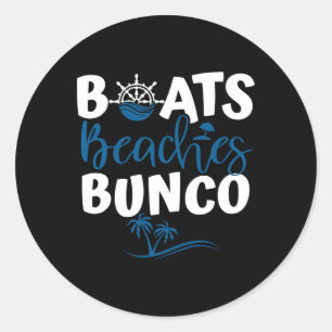Adesivo Redondo Boats Beaches Viagem do Bunco Cruise Raparigas Jog