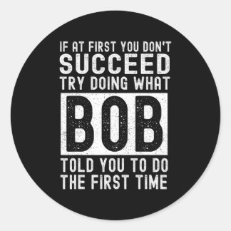 Adesivo Redondo bob name personalizado aniversariante engraçado jo