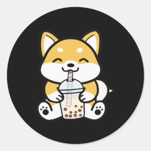 Adesivo Redondo Boba Corgi, Corgi Boba, Boba Shiba, Shiba, Corgi