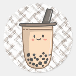 Adesivo Redondo Boba-Tea Sticker