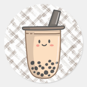Adesivo Redondo Boba-Tea Sticker