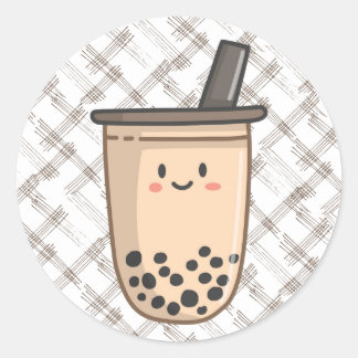 Adesivo Redondo Boba-Tea Sticker