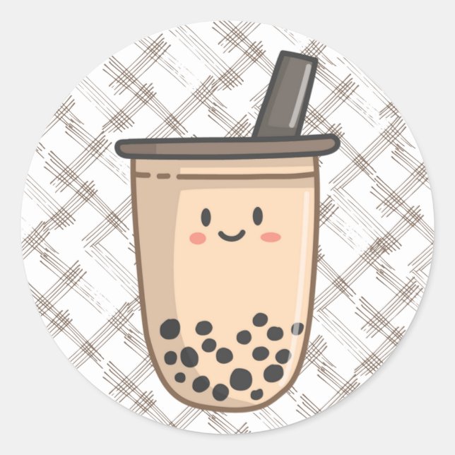 Adesivo Redondo Boba-Tea Sticker (Frente)
