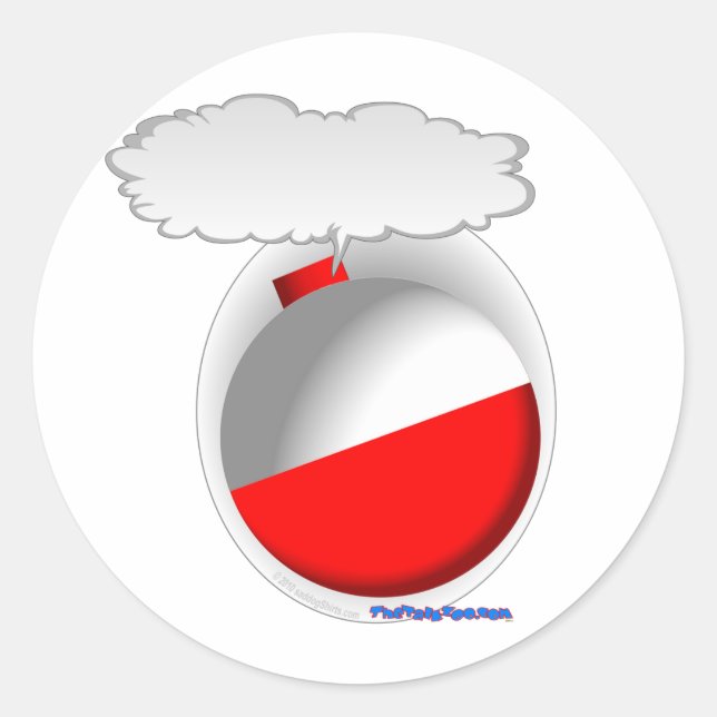 Adesivo Redondo Bobber de fala da pesca (flutuador) (Frente)