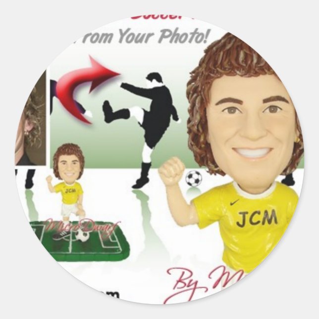 Adesivo Redondo Bobblehead Bobblehead Cabeças Bobble (Frente)