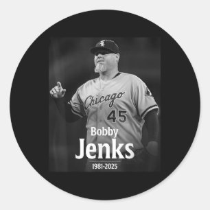 Adesivo Redondo Bobby Jenks Em Memória 1981-2025