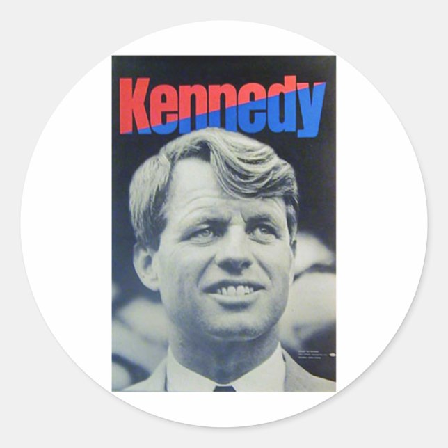 Adesivo Redondo Bobby Kennedy de 68 (Frente)