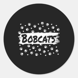 Adesivo Redondo Bobcats Mascote Espírito Escolar Homens Mulheres L