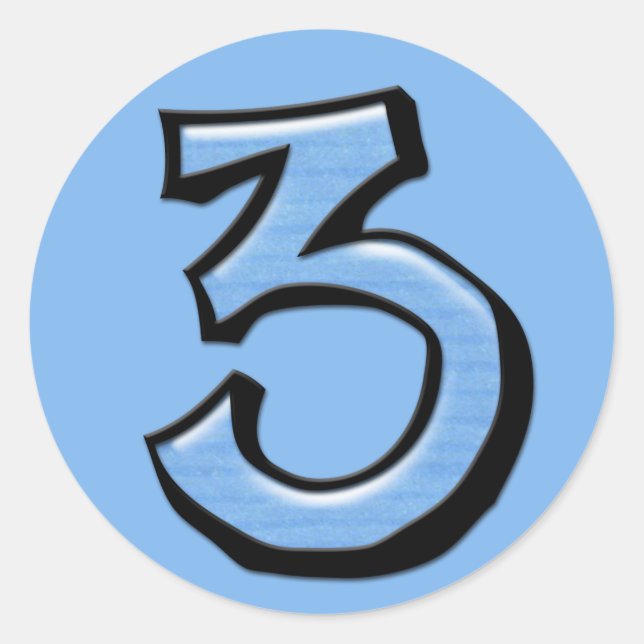 Adesivo Redondo Bobo 3 - Vinheta azul (Frente)