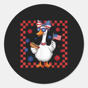 Adesivo Redondo Bobo Americano 4 De Julho, Usa Flag Pa