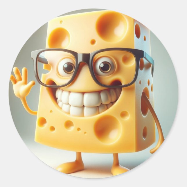 Adesivo Redondo Bobo Cheese Stickers (Frente)