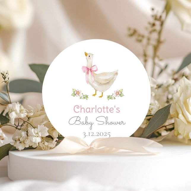 Adesivo Redondo Bobo Ganhe no Chá de fraldas do Arco rosa solto (Criador carregado)