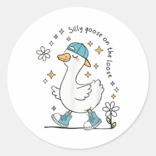 Adesivo Redondo Bobo Goose Em Rapazes Engraçados E Engraçados