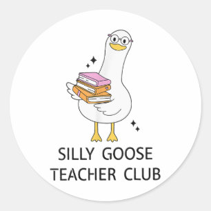 Adesivo Redondo Bobo Goose Teacher Club, De Volta À Escola