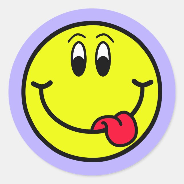 Adesivo Redondo Bobo sorrindo Face Emoji Round Sticker (Frente)
