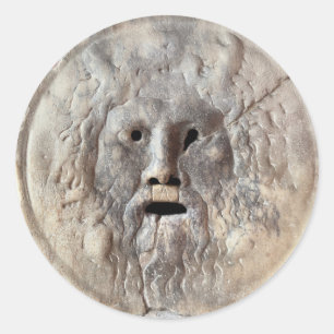 Adesivo Redondo Boca da Verdade - La Bocca della Verità, Roma Itál