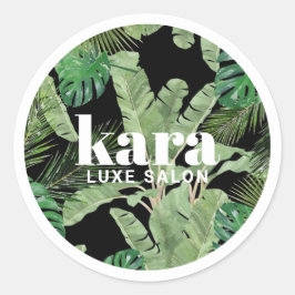 Adesivo Redondo Boca Moderna Tropical Negra