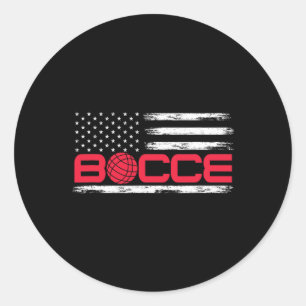 Adesivo Redondo Bocce Byll Bandeira Americana Usa Jogador de Bocci