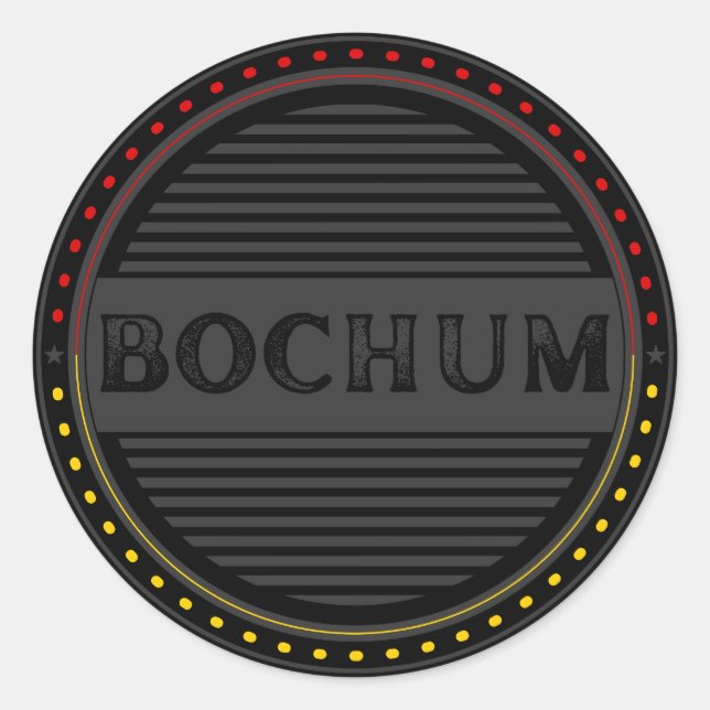 Adesivo Redondo Bochum City Pride Emblem – German Identity (Frente)