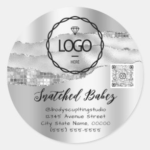 Adesivo Redondo Body Care Esculpindo Cosméticos Logotipo QR Code S